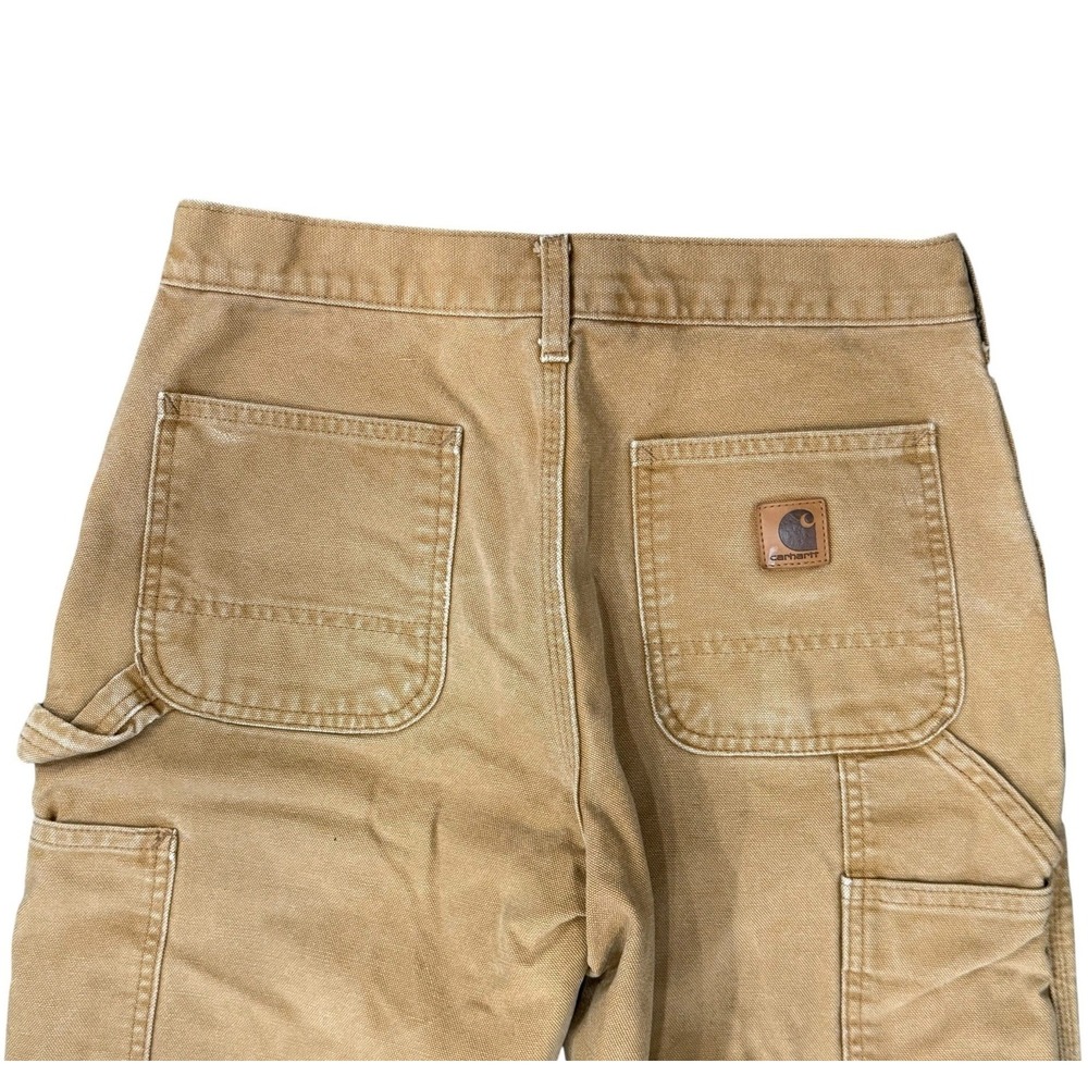 Carhartt Flannel Lined Canvas Work Pants Men 30x32 Tan Original Fit Straight Leg - Picture 9 of 14